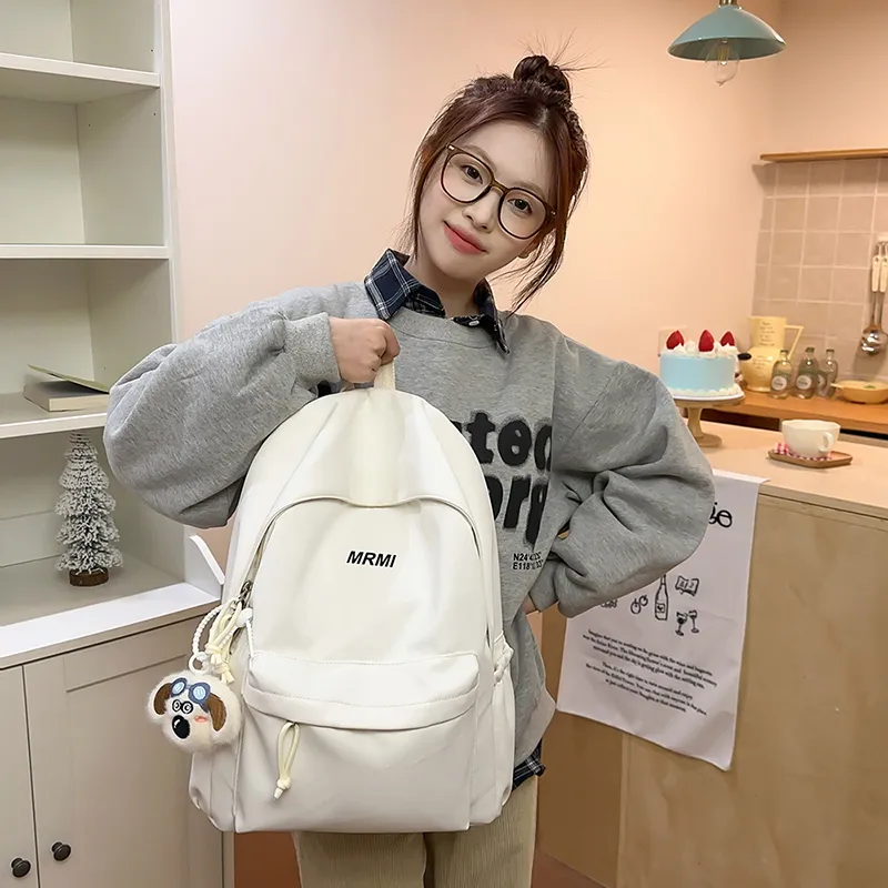 WICKBUEN Nylon Backpack Unisex Black/White-4