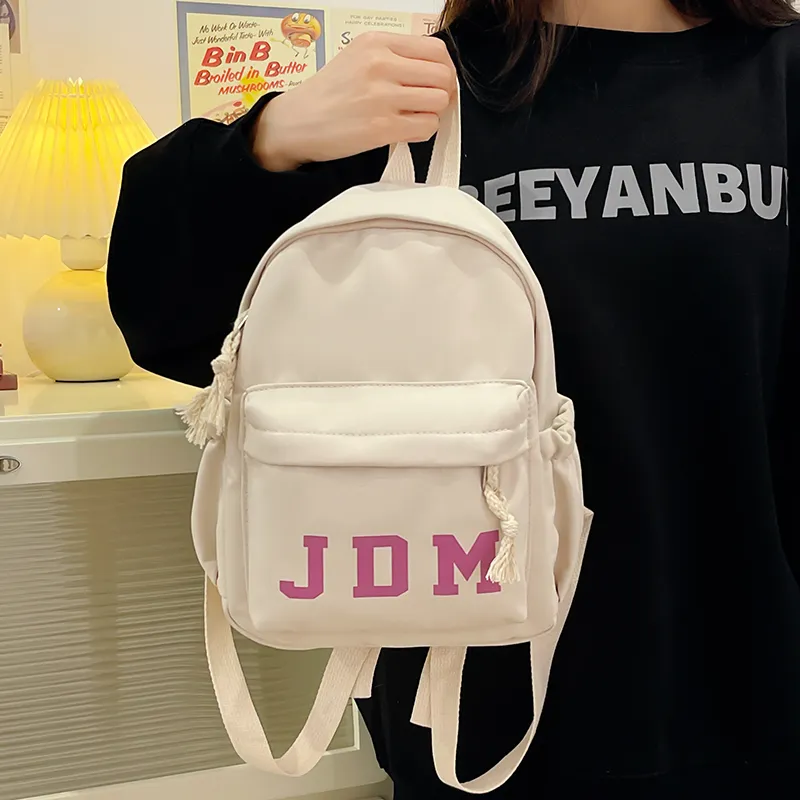 WICKBUEN Nylon Backpack Regular Unisex White/Black/Pink/Sky Blue-5