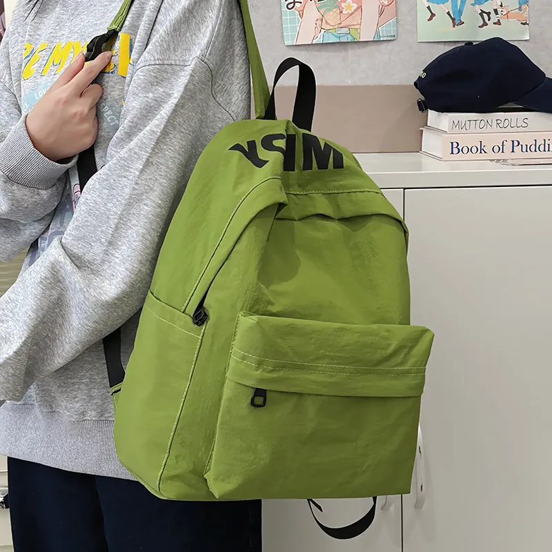 WICKBUEN Nylon Backpack Regular Unisex Green/White/Red/Black/Blue-4