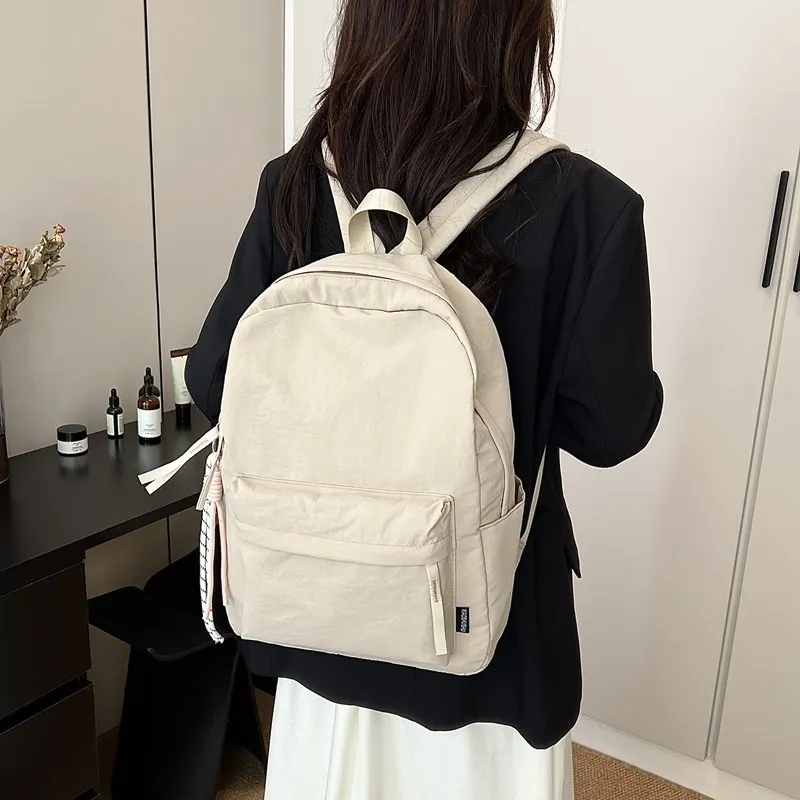 WICKBUEN Nylon Backpack Unisex Purple/Black/Green/Yellow-19