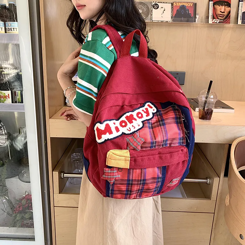 WICKBUEN Canvas Backpack Women's Red-5