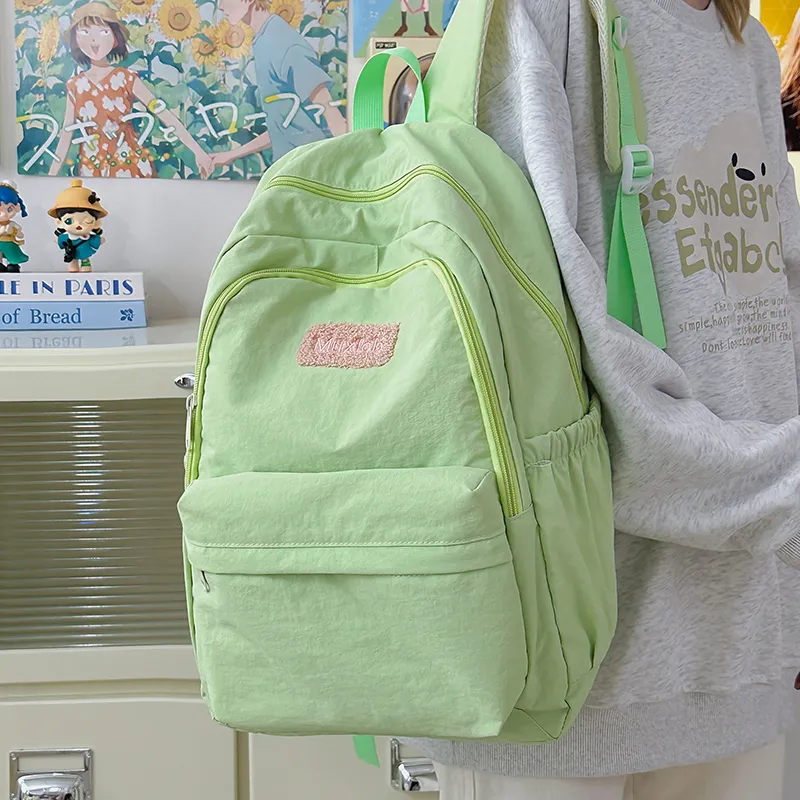 WICKBUEN Polyester Backpack Regular Unisex White/Black/Yellow/Green-11