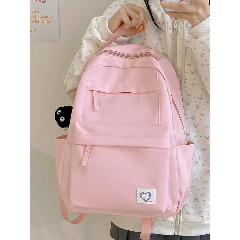 WICKBUEN Nylon Backpack Unisex White/Black/Blue/Pink-20