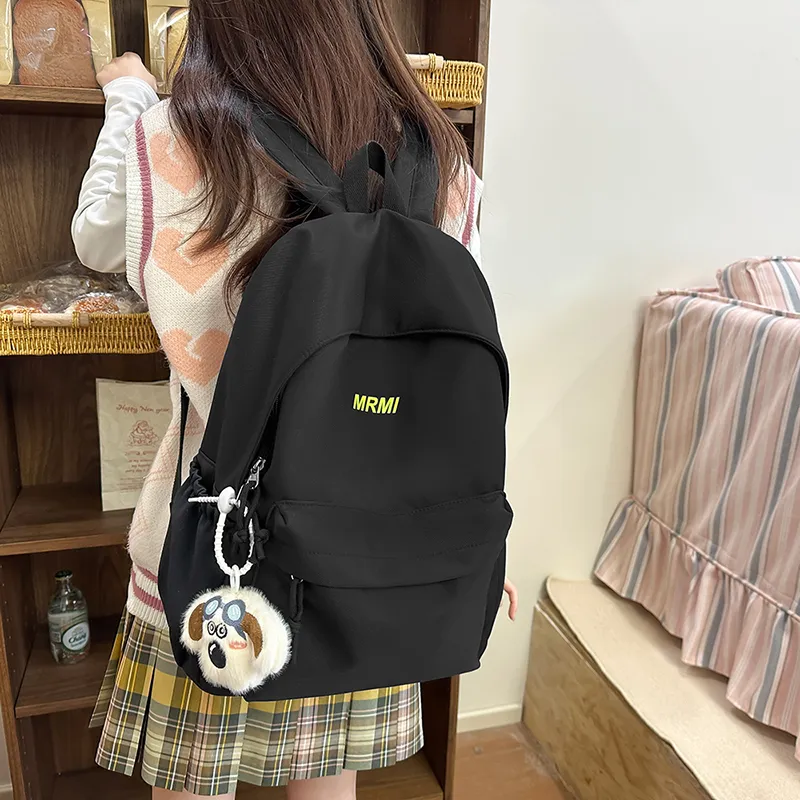 WICKBUEN Nylon Backpack Unisex Black/White-10