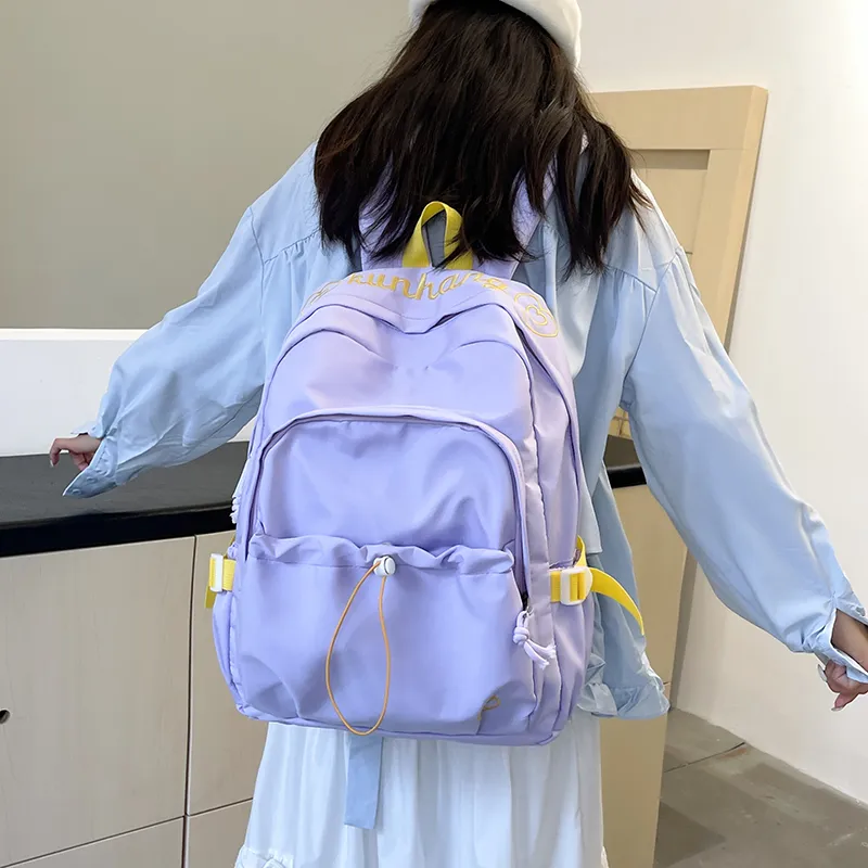 WICKBUEN Nylon Backpack Regular Unisex White/Black/Green/Purple/Pink-16