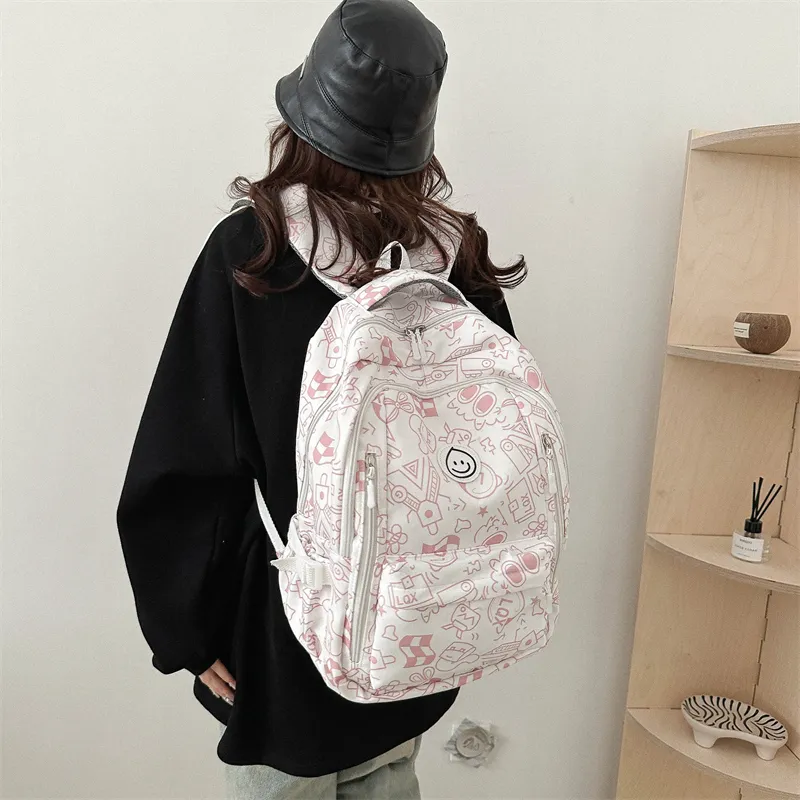 WICKBUEN Oxford Backpack Travel Bag Regular Unisex Black/Purple/Green/Blue/Pink-16