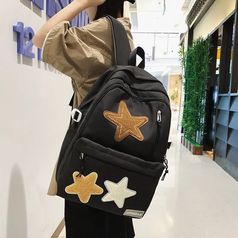WICKBUEN Nylon Backpack Regular Unisex Black/Red/Brown/Blue/White-13