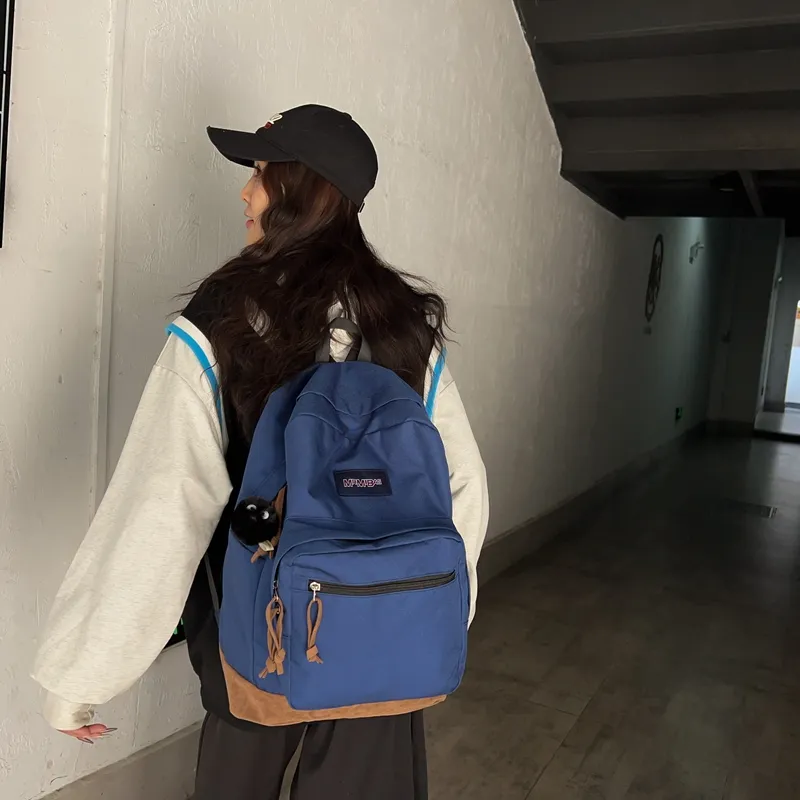 WICKBUEN Nylon Backpack Regular Unisex Ecru/Black/Red/Dark Blue-26