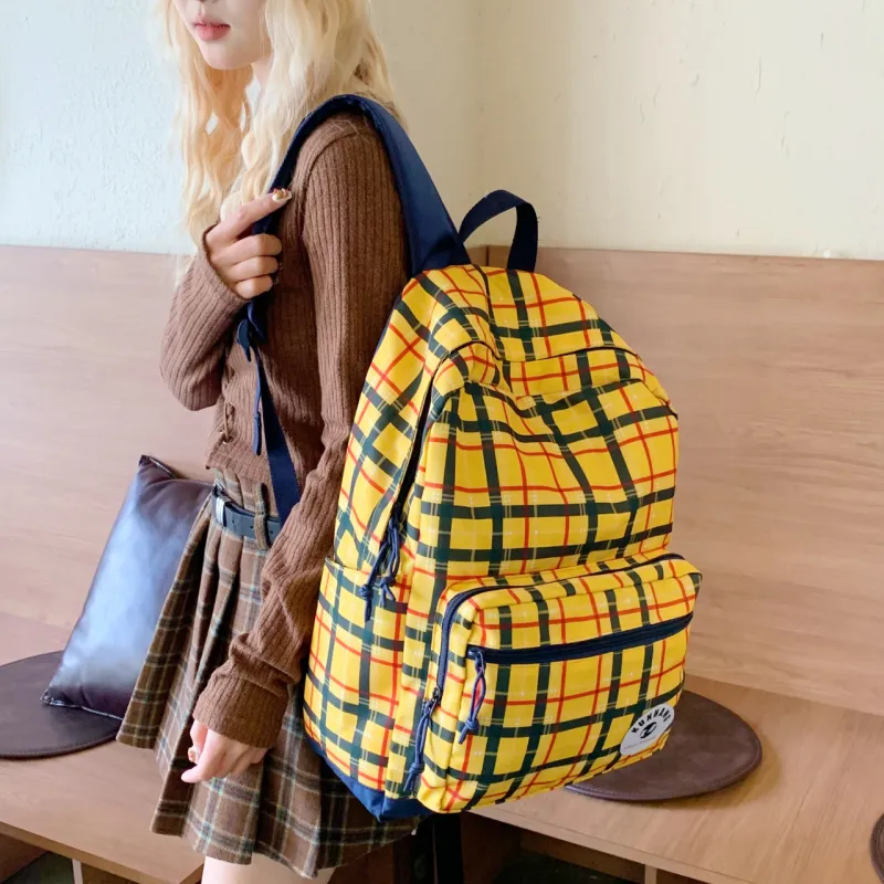 WICKBUEN Nylon Fabric Backpack Women's Yellow-4