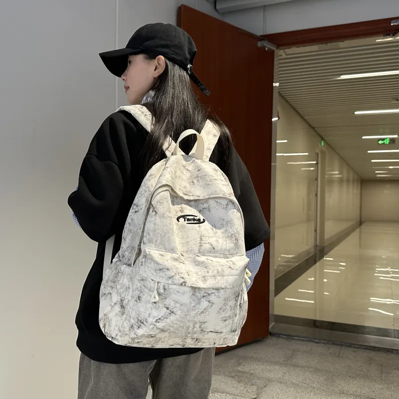 WICKBUEN Nylon Backpack Unisex White/Red/Blue/Black-3