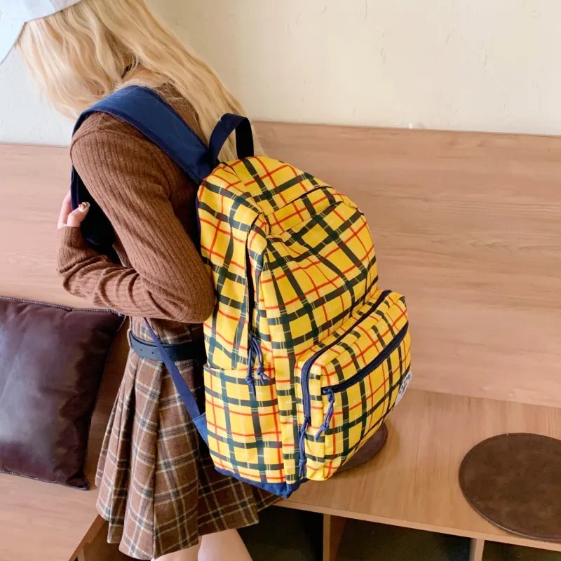 WICKBUEN Nylon Fabric Backpack Women's Yellow-5