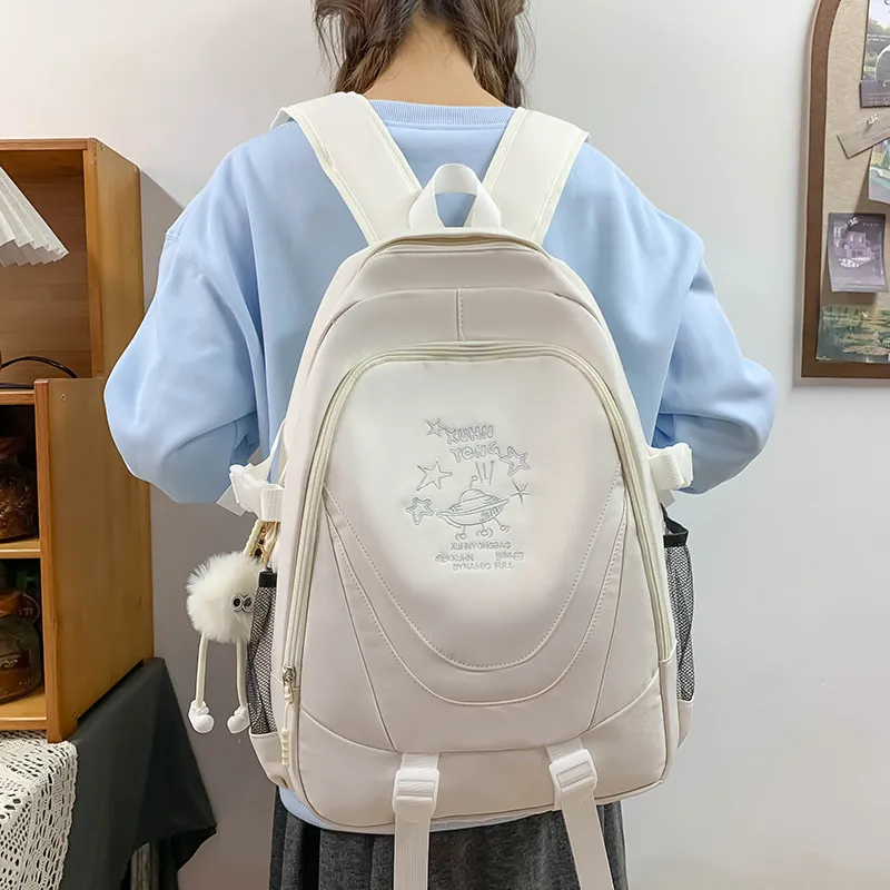 WICKBUEN Nylon Backpack Unisex Red/Blue/White-13