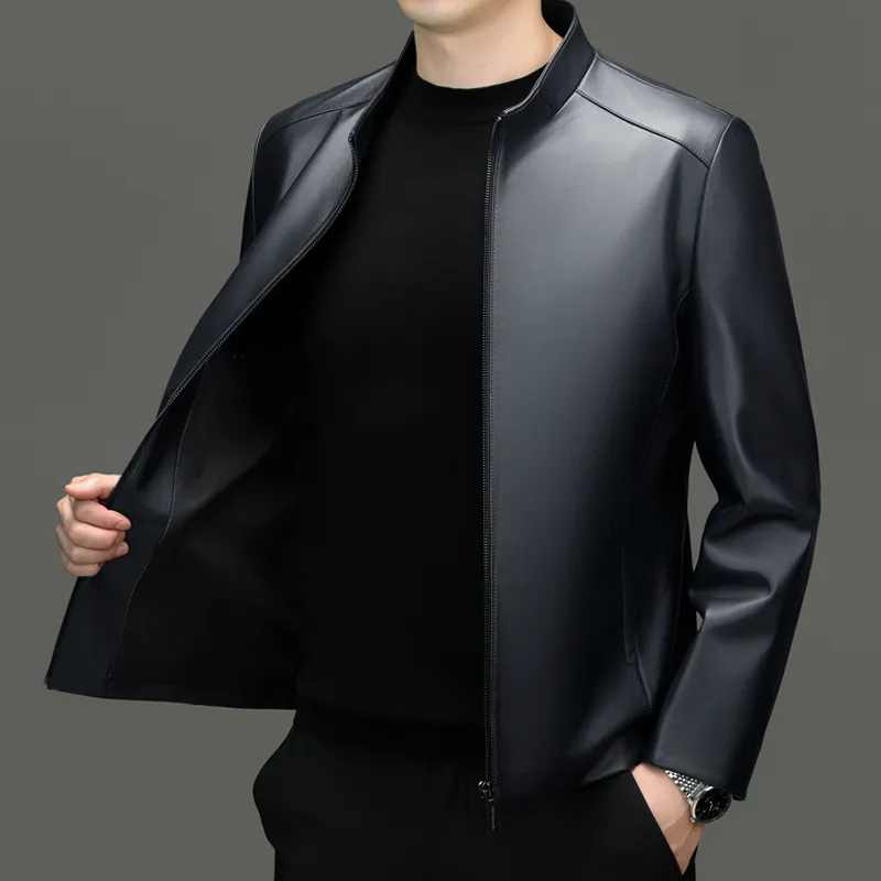 PIERRE CARDIN Leather Jacket Men's-14