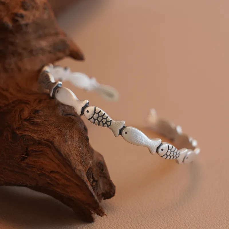 Original Summer 999 Fine Silver Bangles Women's-2