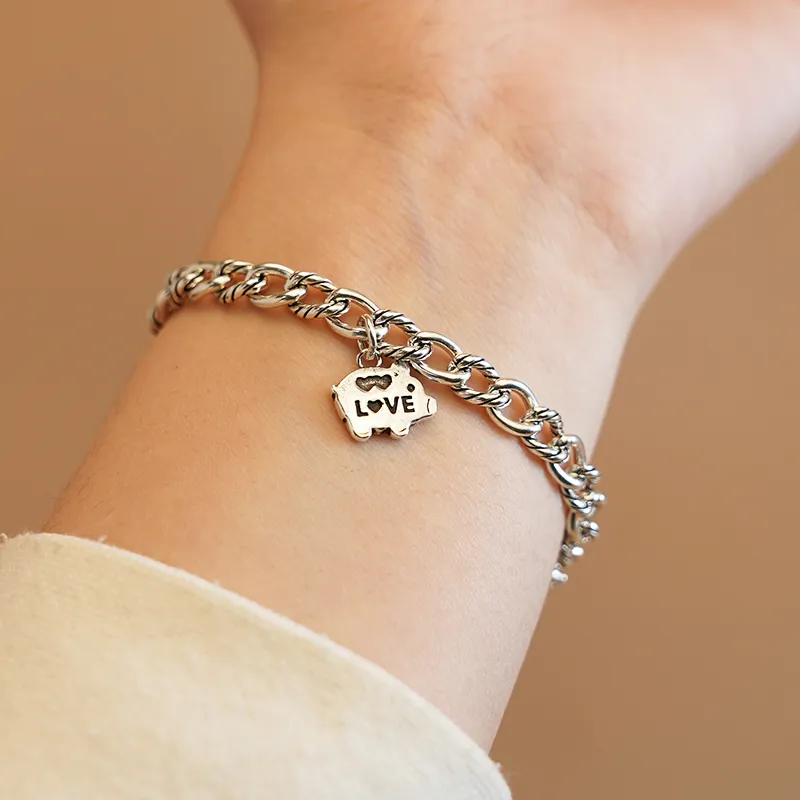 Original Summer 999 Fine Silver Pure Silver Bracelets Unisex-4