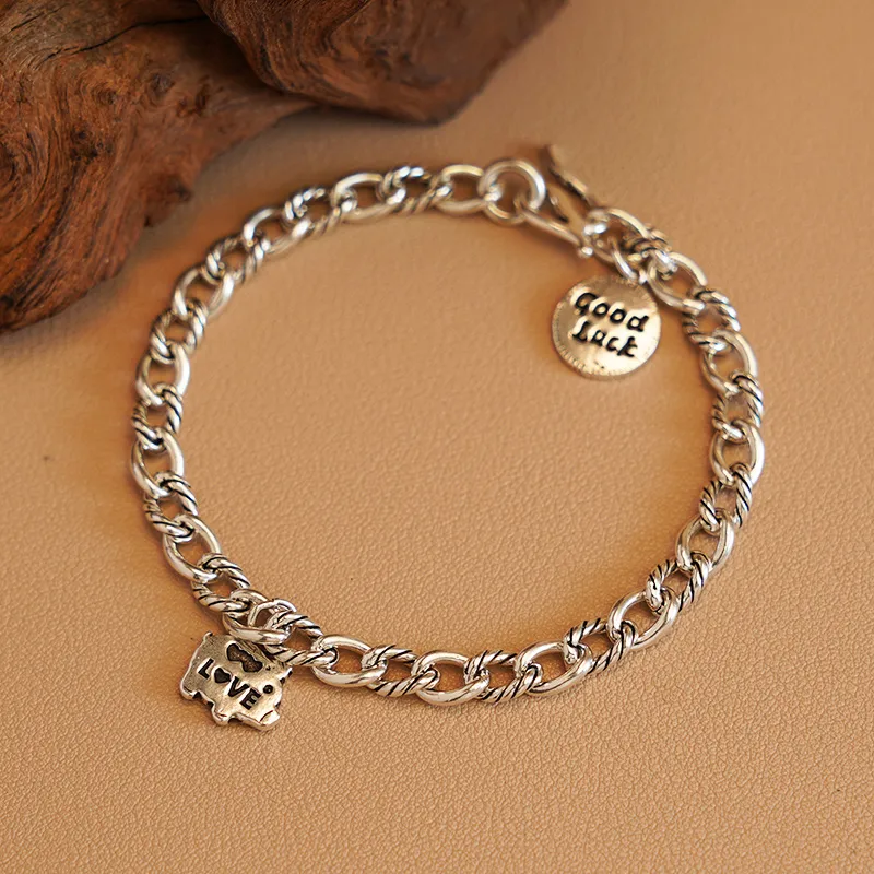 Original Summer 999 Fine Silver Pure Silver Bracelets Unisex-3