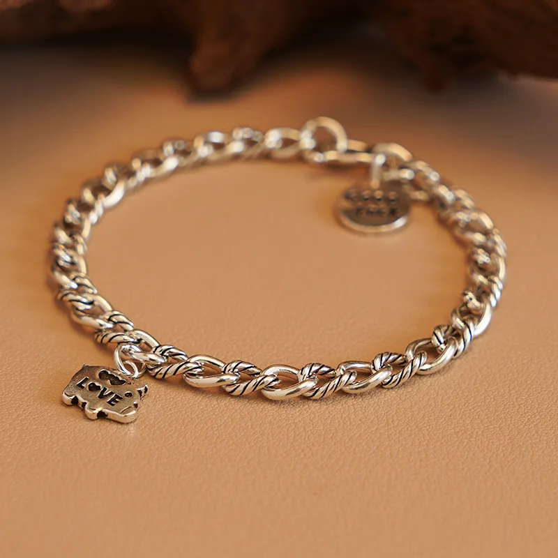 Original Summer 999 Fine Silver Pure Silver Bracelets Unisex-1