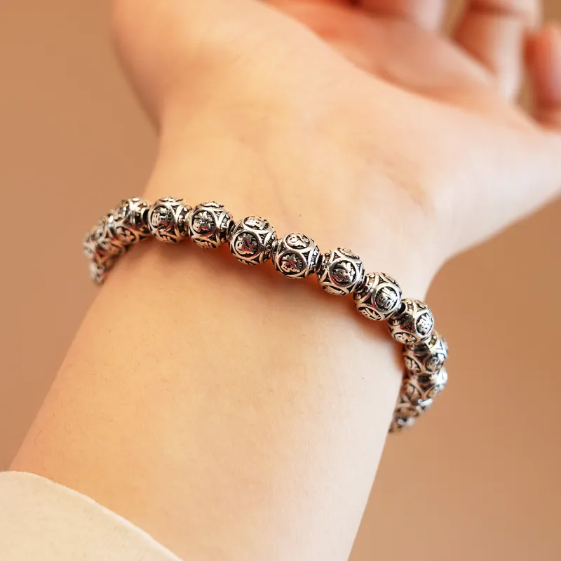 Original Summer S999 Fine Silver Sterling Silver Beaded Bracelet Unisex-1