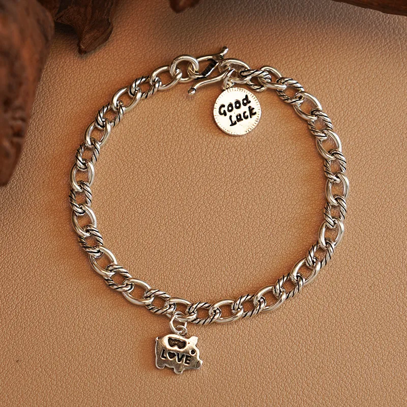 Original Summer 999 Fine Silver Pure Silver Bracelets Unisex-2
