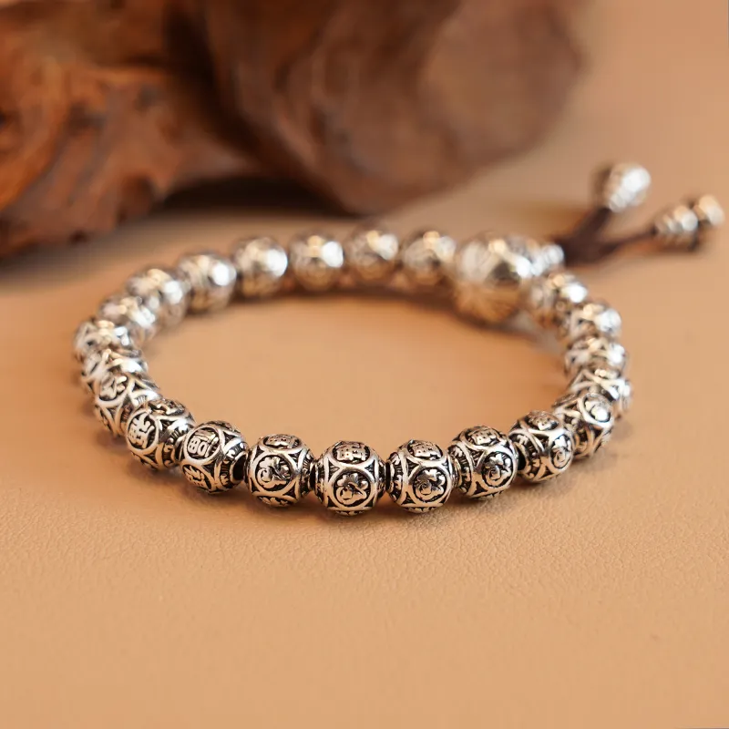 Original Summer S999 Fine Silver Sterling Silver Beaded Bracelet Unisex-4