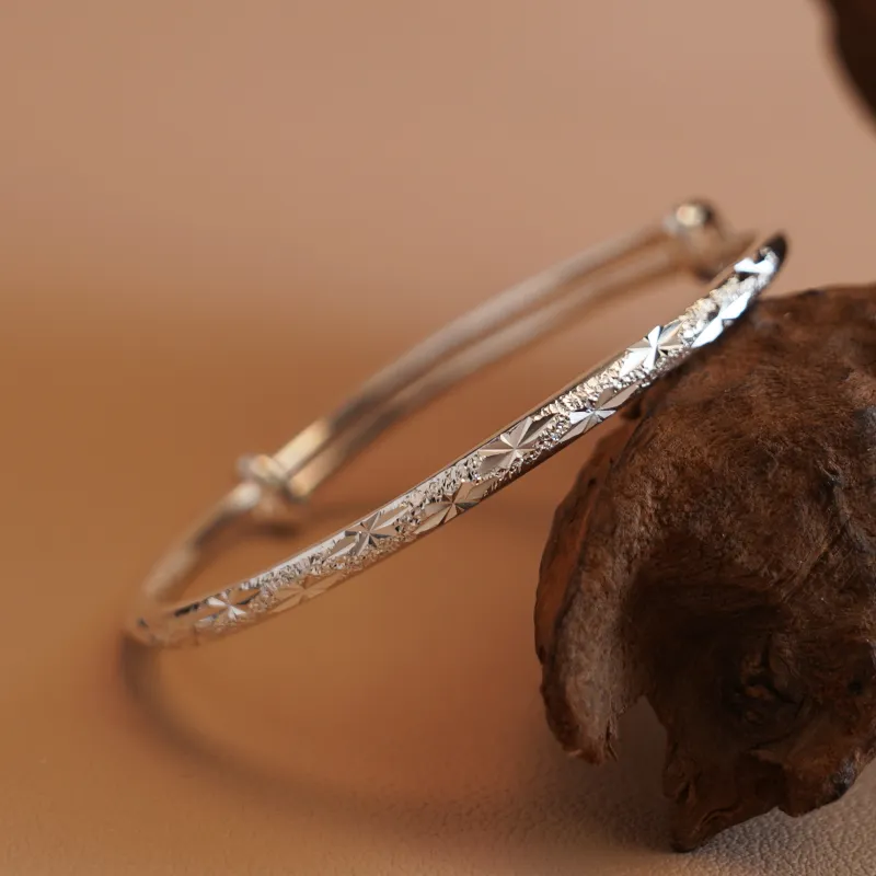 Original Summer 999 Fine Silver Bangles Women's-4