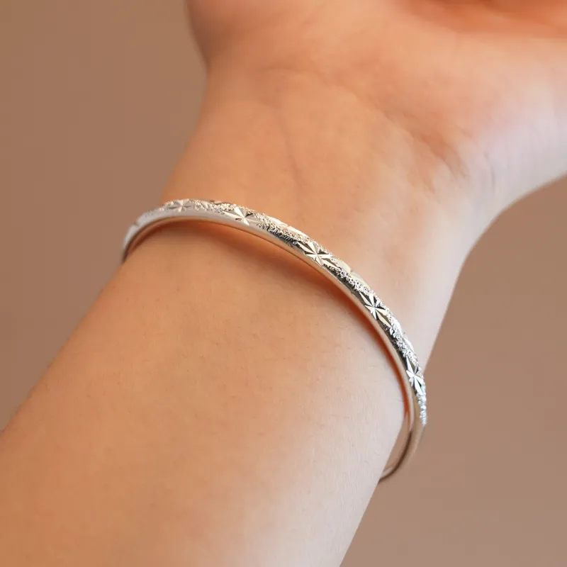 Original Summer 999 Fine Silver Bangles Women's-5