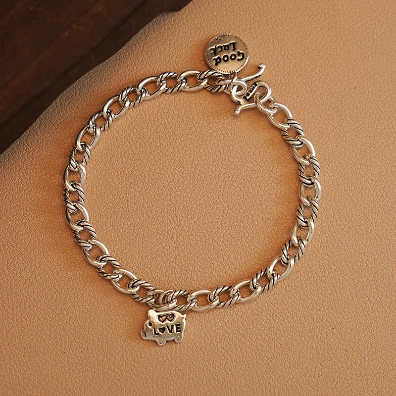 Original Summer 999 Fine Silver Pure Silver Bracelets Unisex-5