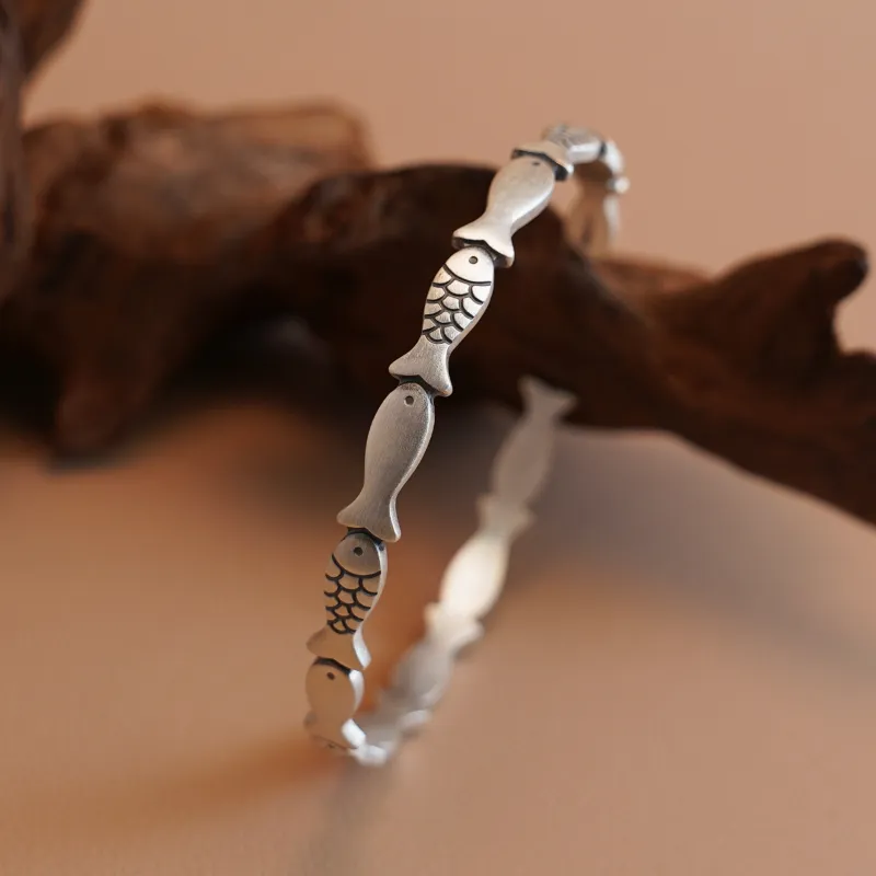 Original Summer 999 Fine Silver Bangles Women's-3