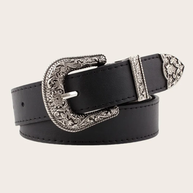 JONNY MOORE Alloy Leather Belts Women's 2.8cm-3