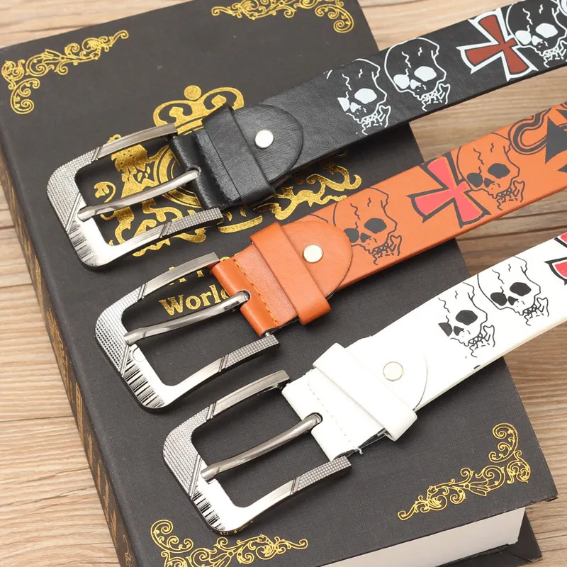 JONNY MOORE Alloy/PU Artificial Leather Belts Unisex 3.7cm-3