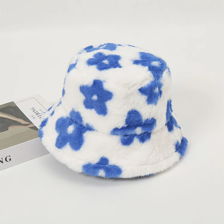 JONNY MOORE Faux Rabbit Fur Bucket Hats Unisex-1