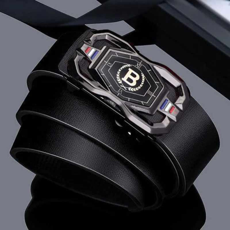 JONNY MOORE PU Leather/Metal Leather Belts Unisex 3.3cm-2