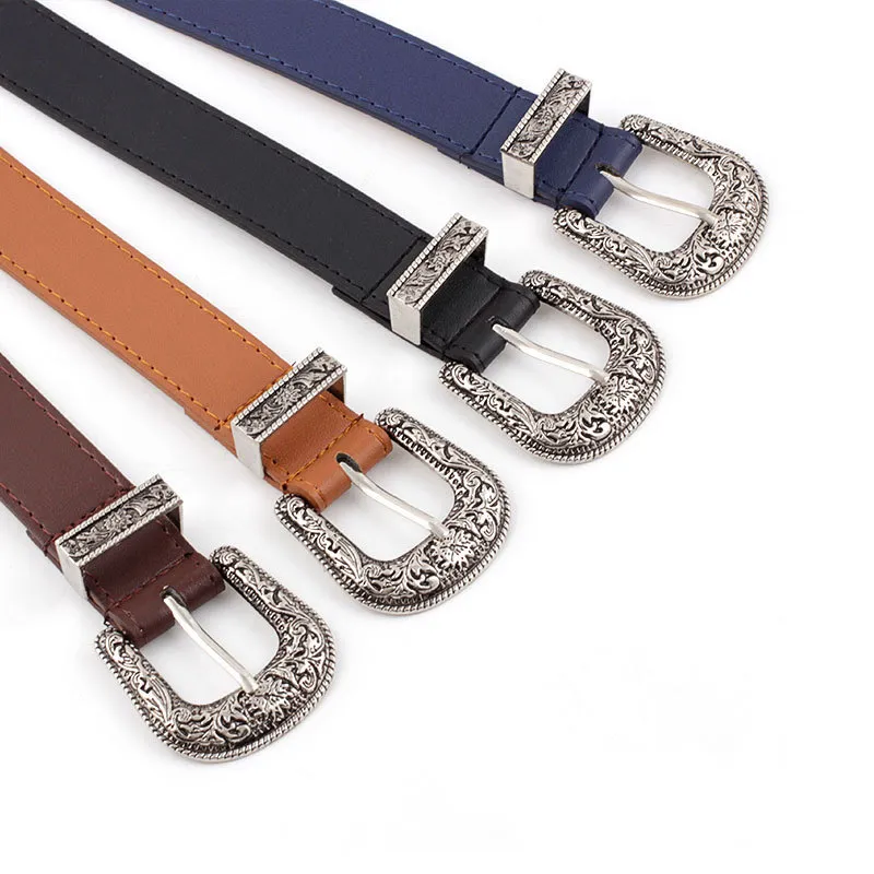 JONNY MOORE Alloy Leather Belts Women's 2.8cm-12
