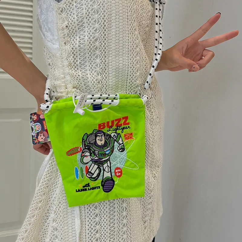 Disney Toy Story Series Water-Resistant Nylon Tote Bag Shoulder Bag Women's Neon Green-7