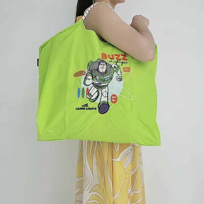 Disney Toy Story Series Water-Resistant Nylon Tote Bag Shoulder Bag Women's Neon Green-3
