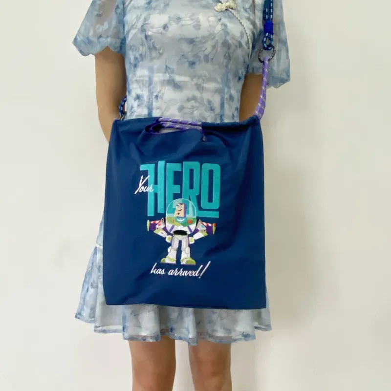Disney Toy Story Series Nylon Versatile Lightweight Commute Storage Bag Shopping Bag Medium Size Unisex Dark Blue-12