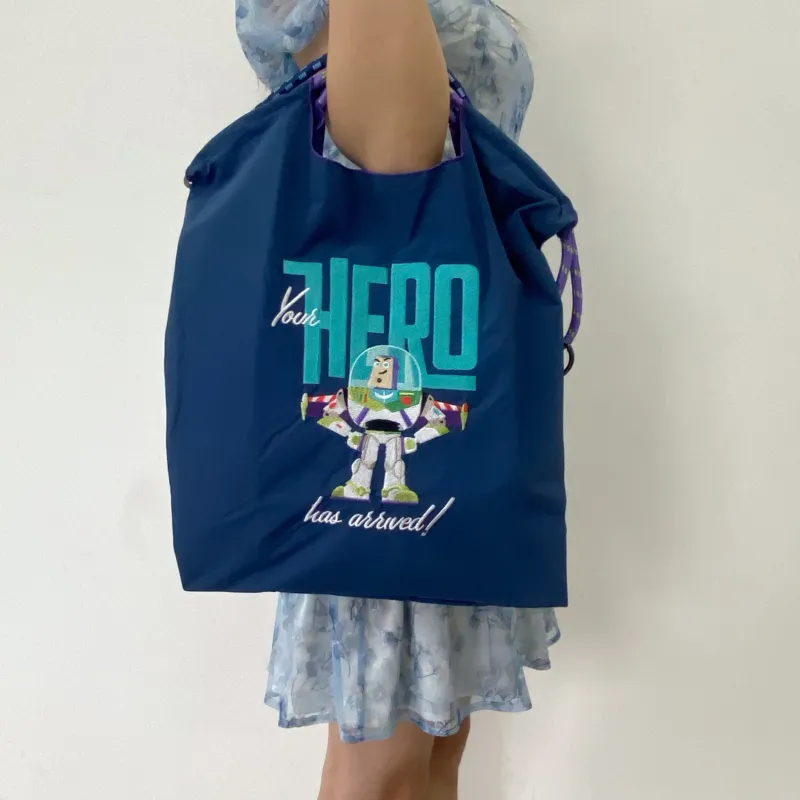 Disney Toy Story Series Nylon Versatile Lightweight Commute Storage Bag Shopping Bag Medium Size Unisex Dark Blue-1