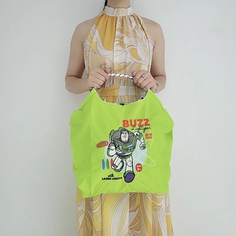 Disney Toy Story Series Water-Resistant Nylon Tote Bag Shoulder Bag Women's Neon Green-1