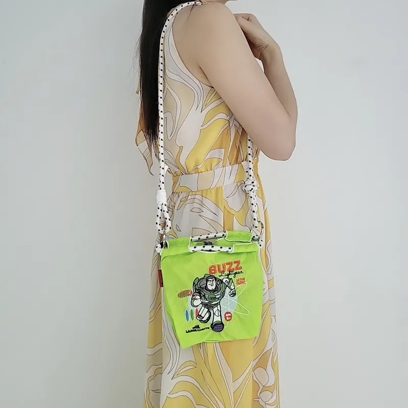 Disney Toy Story Series Water-Resistant Nylon Tote Bag Shoulder Bag Women's Neon Green-5