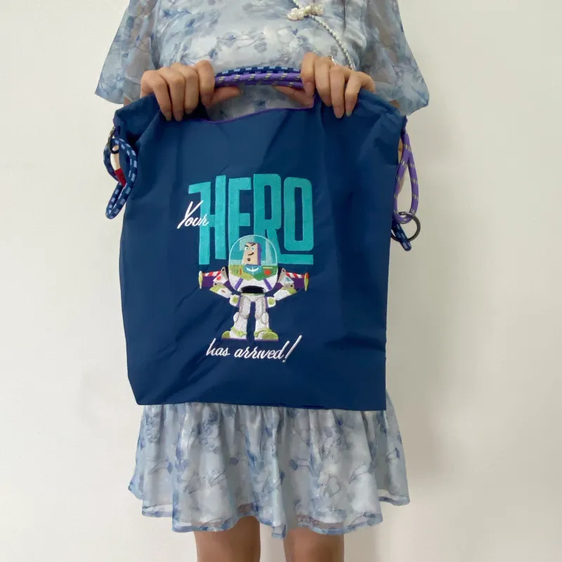 Disney Toy Story Series Nylon Versatile Lightweight Commute Storage Bag Shopping Bag Medium Size Unisex Dark Blue-2