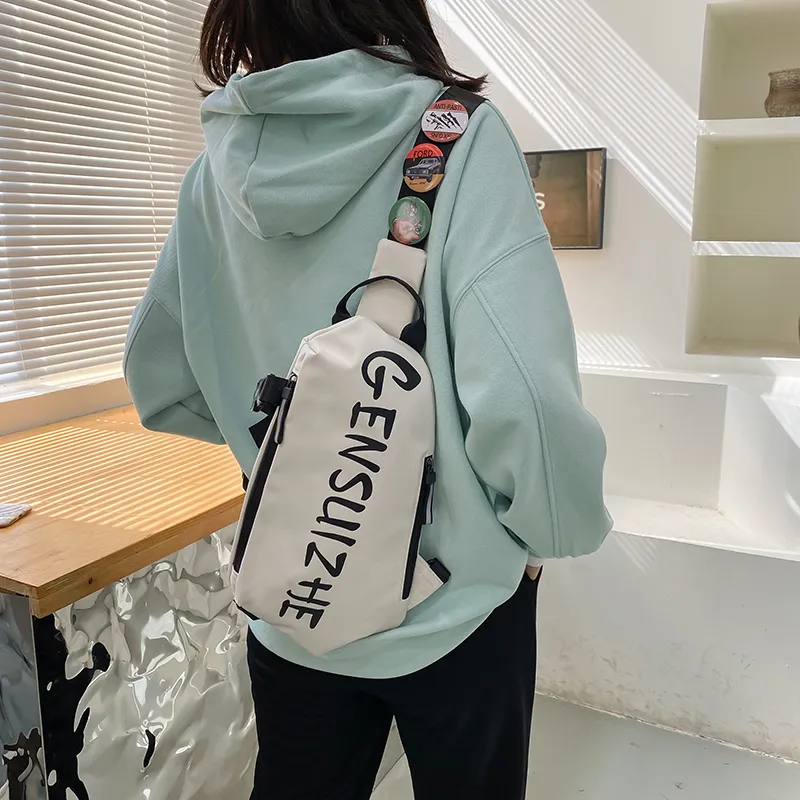OURFUN Canvas Sling Bag Regular Unisex White/Gray/Black/Army Green-1