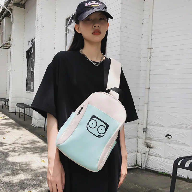 PULUWIRR Nylon Sling Bag Regular Unisex White/Black/Yellow/Green/Pink-20