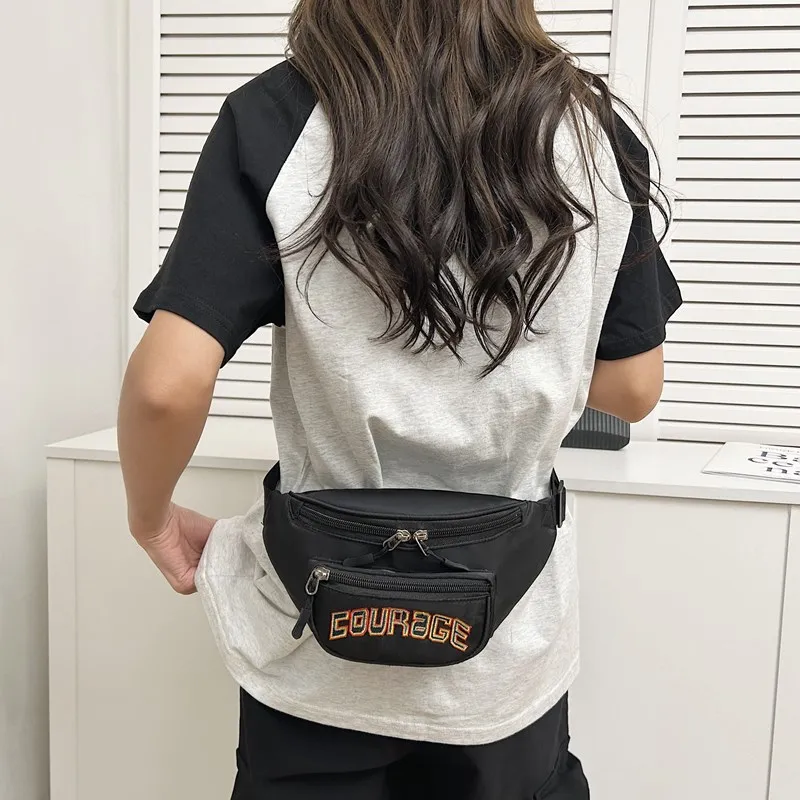 OURFUN Nylon Sling Bag Regular Unisex White/Black/Blue/Brown-5