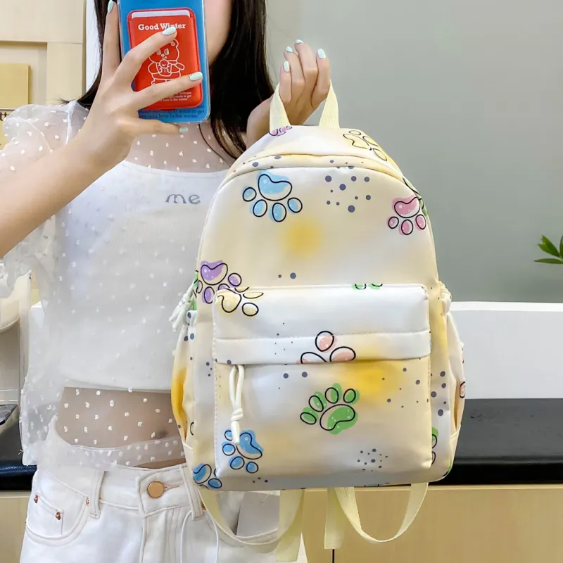 OURFUN Nylon Backpack Large Size Women's Purple/Pink/Yellow-9