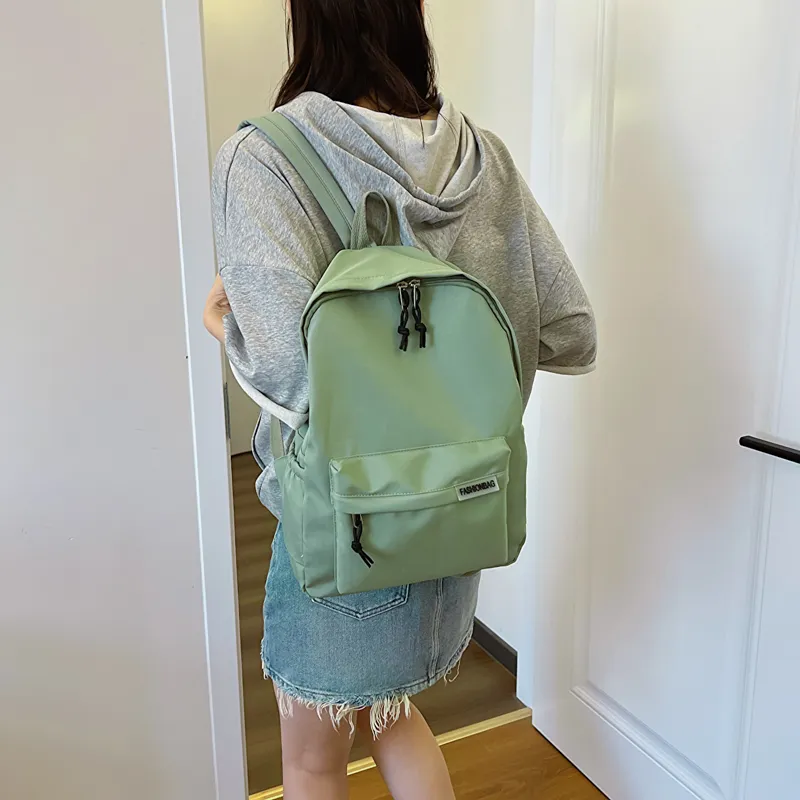 OURFUN Fabric Backpack Regular Unisex Ecru/Black/Orange Red/Violet/Yellow/Green/Blue/Pink-33