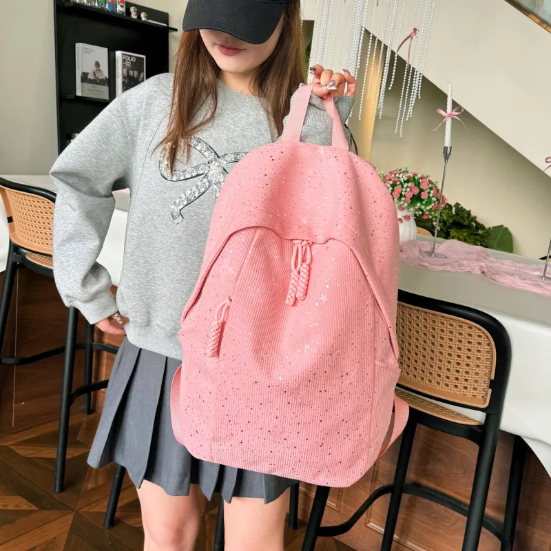 OURFUN Velour Backpack Women's White/Black/Red/Blue/Pink-14