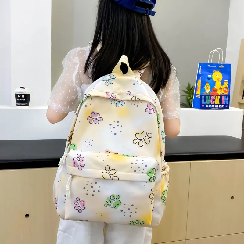 OURFUN Nylon Backpack Large Size Women's Purple/Pink/Yellow-10