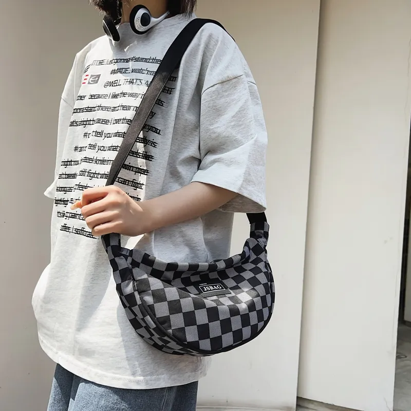 OURFUN Nylon Sling Bag Unisex Black/Red/Green/Brown-1