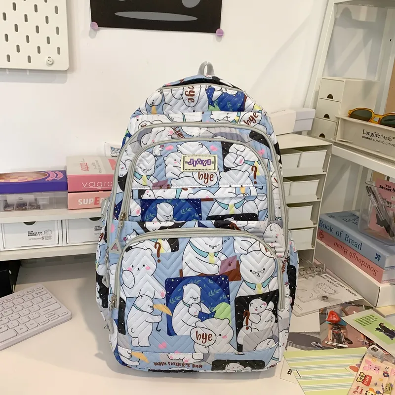 OURFUN Nylon Backpack Regular Unisex Multicolor-11