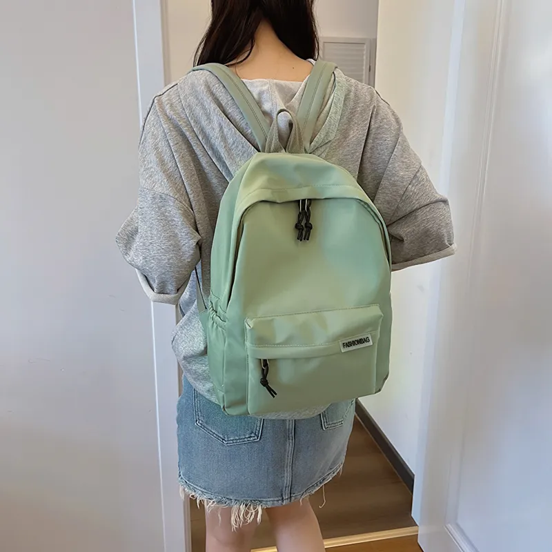 OURFUN Fabric Backpack Regular Unisex Ecru/Black/Orange Red/Violet/Yellow/Green/Blue/Pink-34